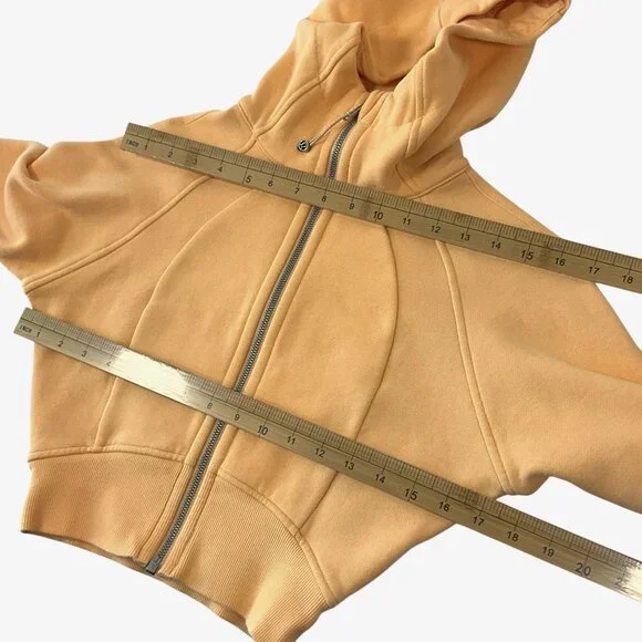Lululemon Scuba Hoodie Womens 2 Summer Glow Cropped Full Zip Fleece Sweatshirt - Picture 6 of 8